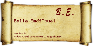 Balla Emánuel névjegykártya